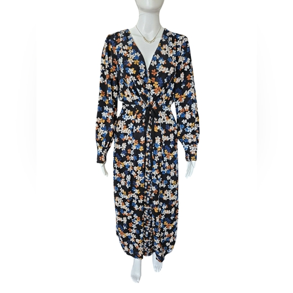 Jason Wu Collective x RTR Floral Tie Waist Long Sleeve Midi A-line Dress Size 6 - Picture 6 of 15